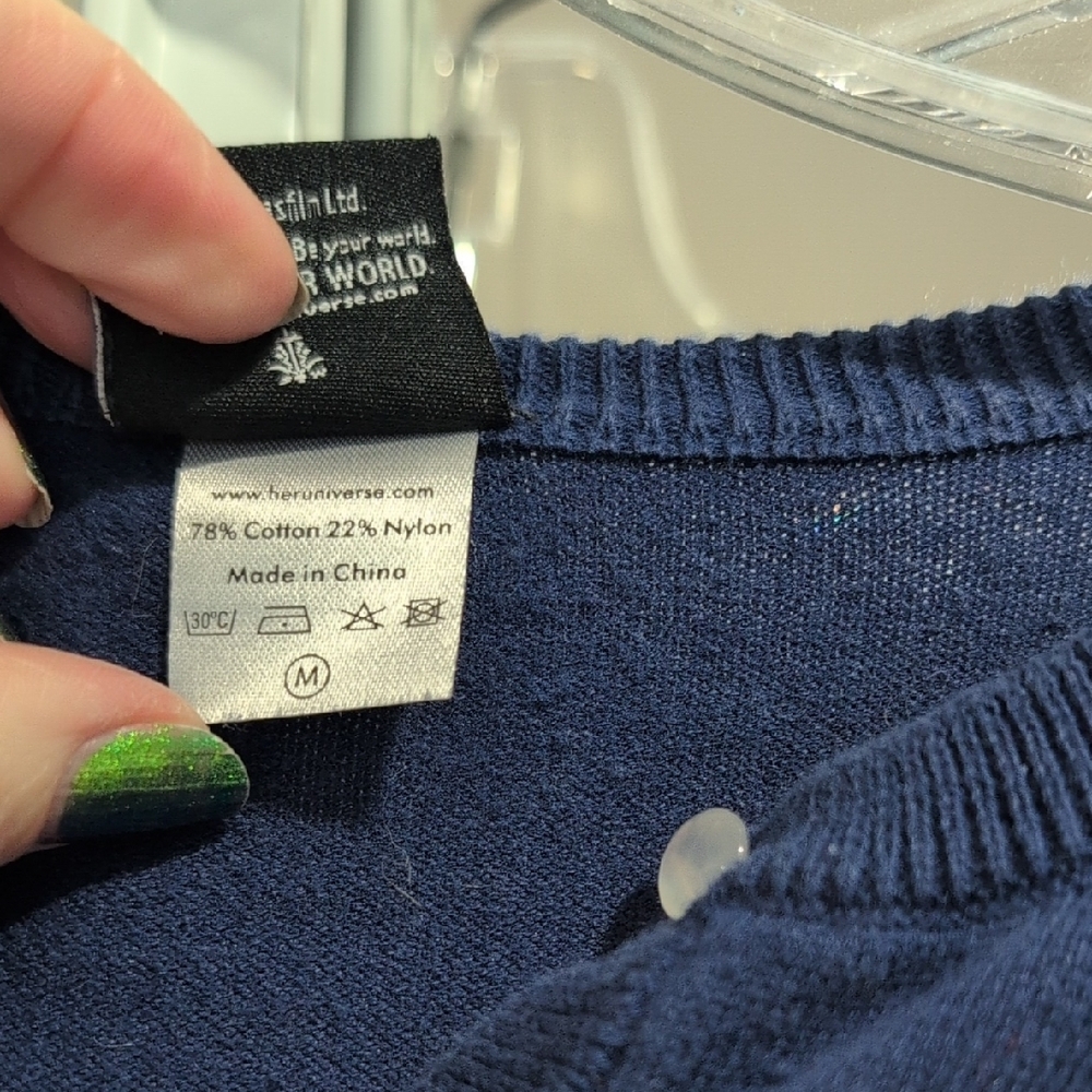 Her Universe Navy Cardigan with Embroidered Design - Picture 3 of 6